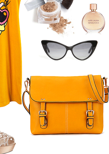 หมดค่ะ กระเป๋า Maomao รุ่น m06-110 สีเหลือง สวย เก๋ สามารถในเอกสารได้ ใช้ถือ คล้องแขน และมีสายสะพาย